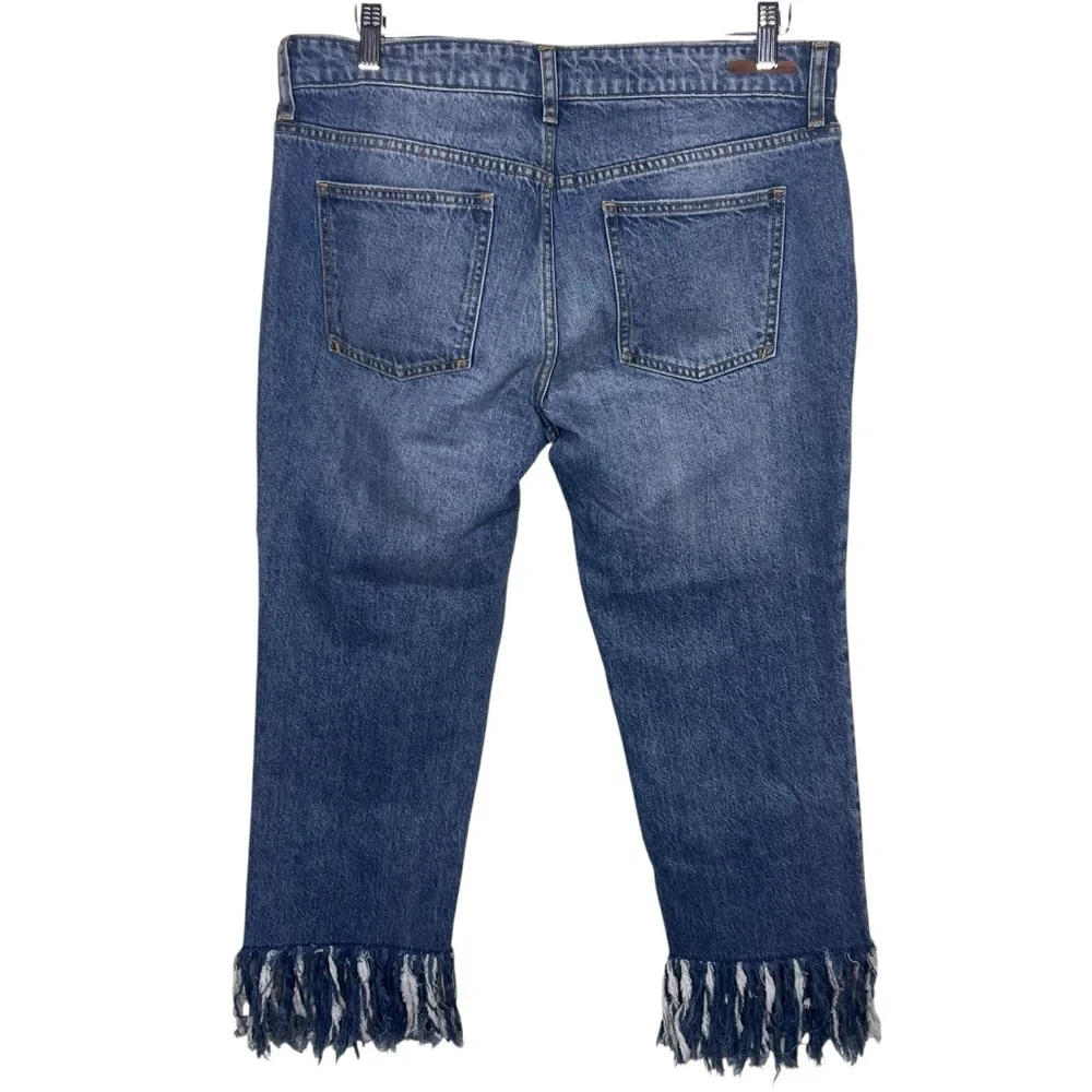 Anthropologie Pilcro and the Letterpress ‘Hyphen’ Crop Fringe Jeans Size 30